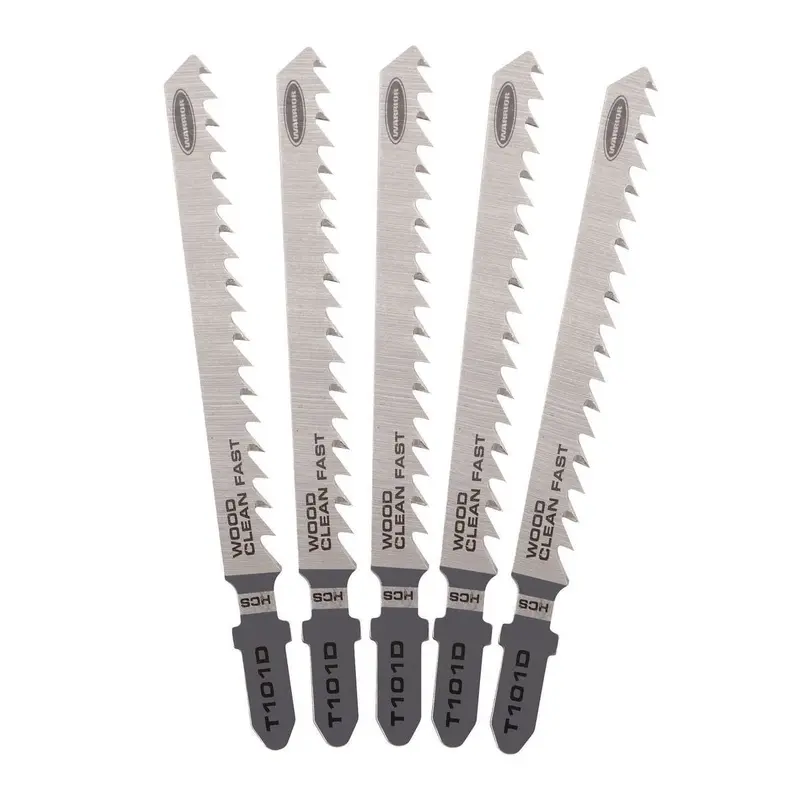 4 in. 6 TPI T-shank Clean Wood Jigsaw Blades, 5 Pk.