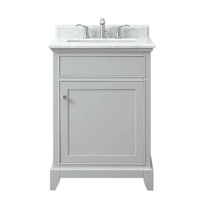 Aurora 25 in. Vanity with Carrara Marble Top