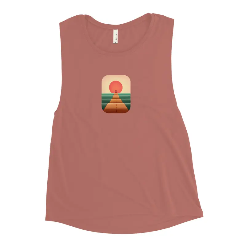 Sunset Road Women's Muscle Tank TopWhite / S