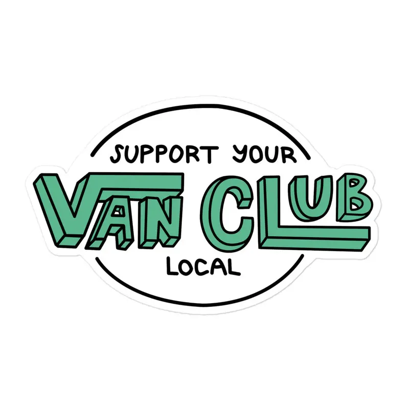 Support Your Local Van Club Green Sticker33