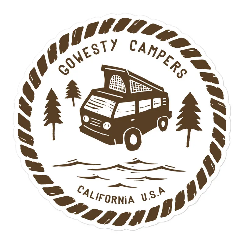 Woodcut Westy Life Brown Sticker33