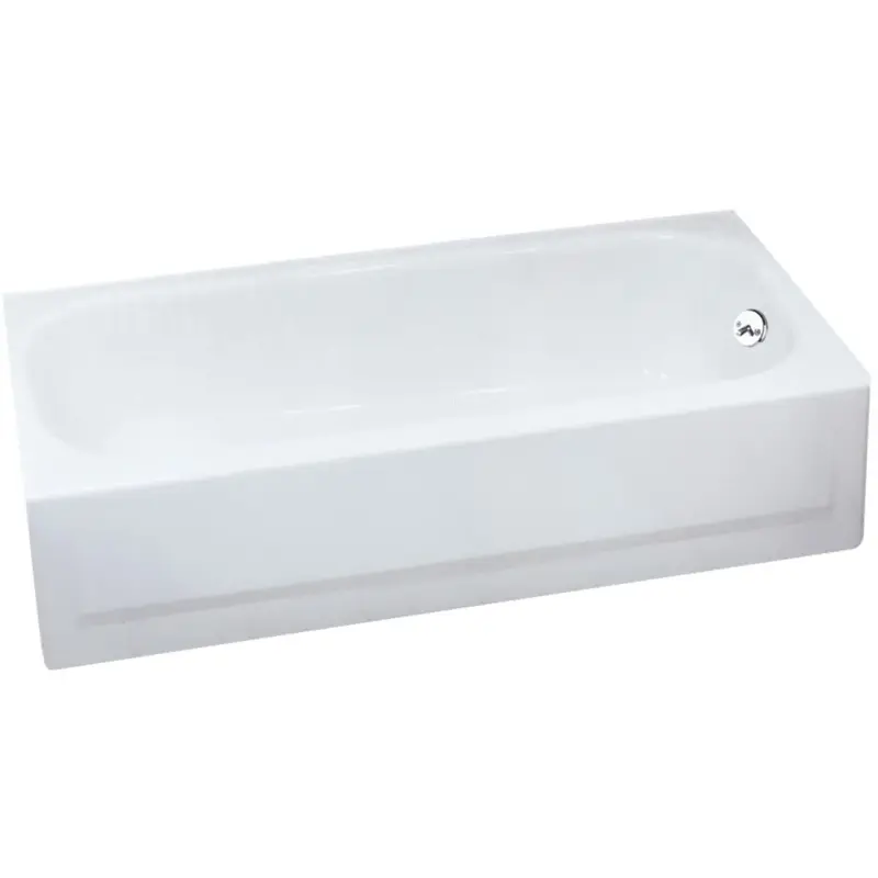 Briggs Pendant V 60 In. L x 30 In. W x 14-1/4 In. D Right Drain Bathtub in White