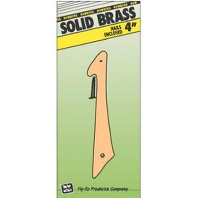 House Address Number "1", Brass, 4-In.