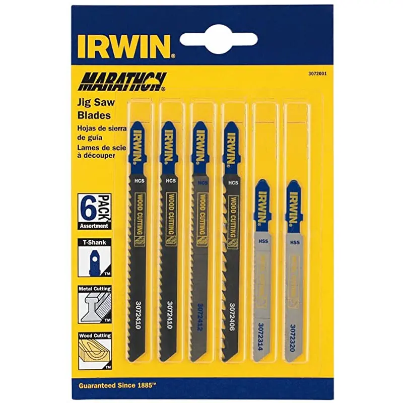 Irwin 6-Piece Assortment T-Shank Jigsaw Blade Set6 Piece