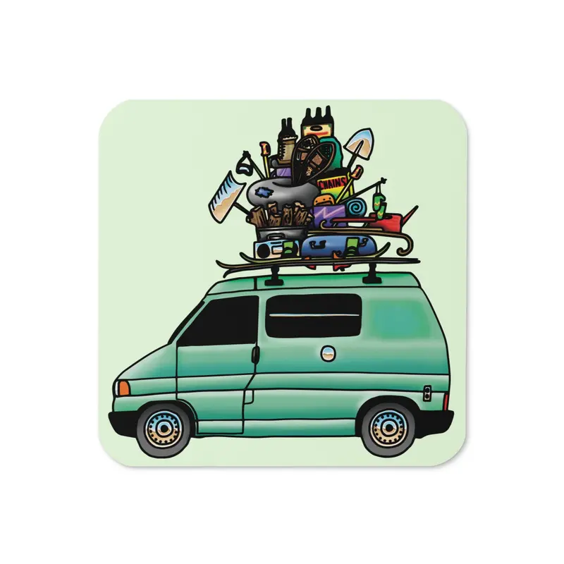 RAD Eurovan Cork-Back Coaster