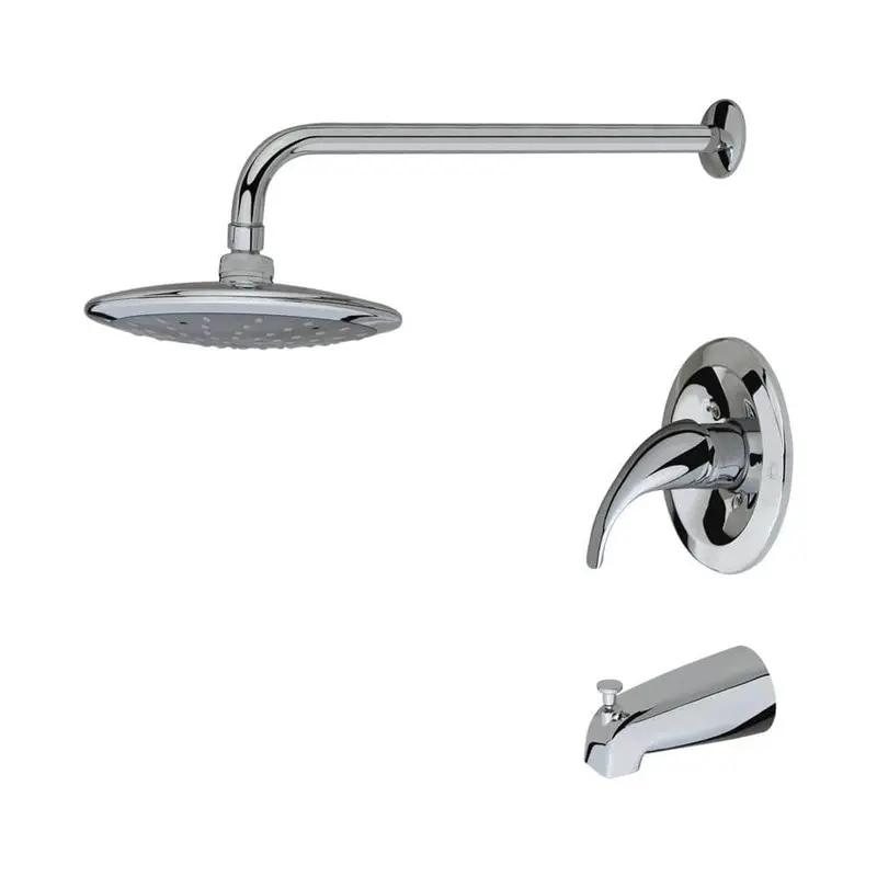 1-Spray 8 in. Single Wall Mount Fixed Rain Shower Head in Chrome