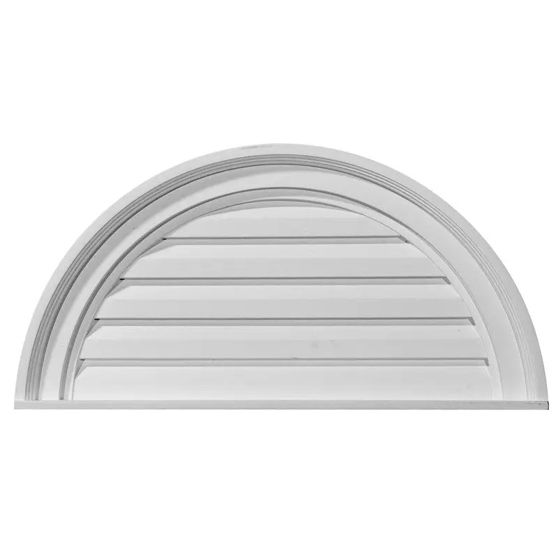28 in. x 14 in. Half Round Primed Polyurethane Paintable Gable Louver Vent2.87 / each