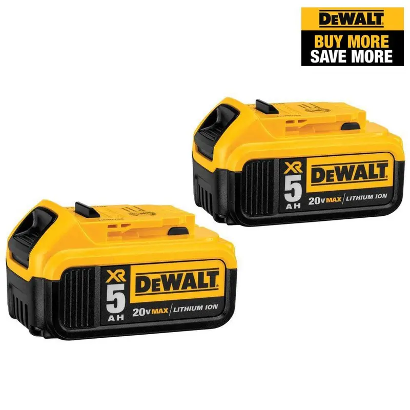 20-Volt MAX XR Premium Lithium-Ion 5.0Ah Battery Pack (2-Pack)6.0 / 2 / 1