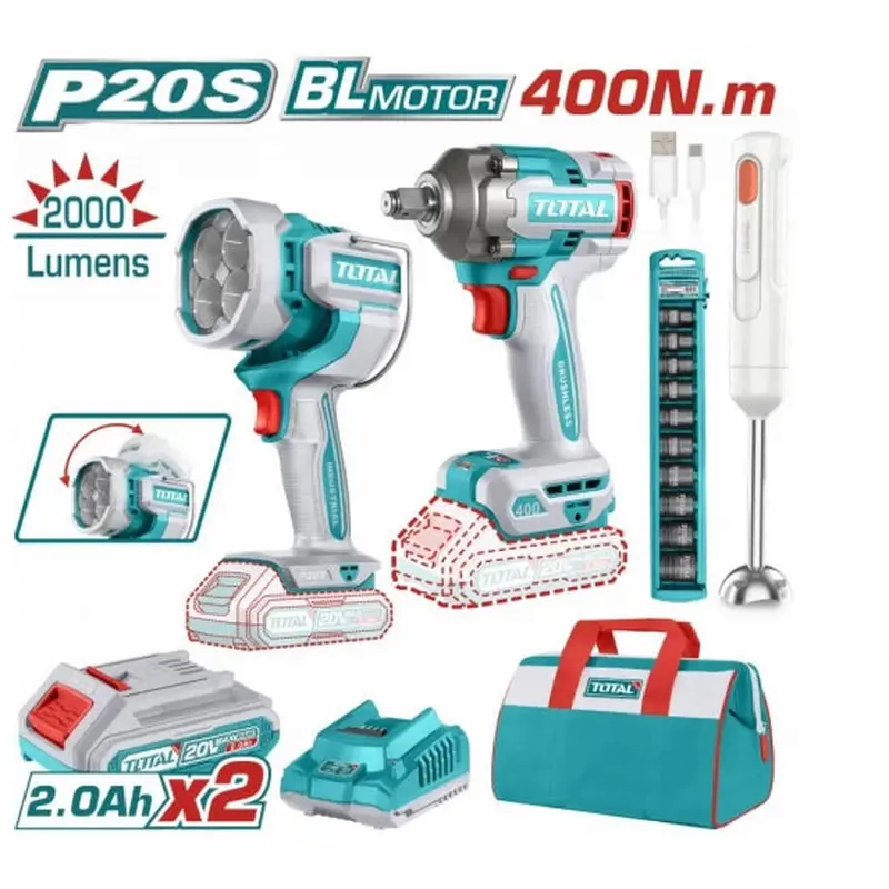 TOTAL COMBO Impact Wrench   Work Lamp   Hand Blender TOSLI240961