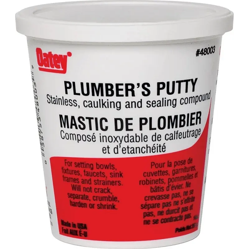 Oatey 48003 Plumbers Putty, Solid, Off-White, 414 mL Plastic Container