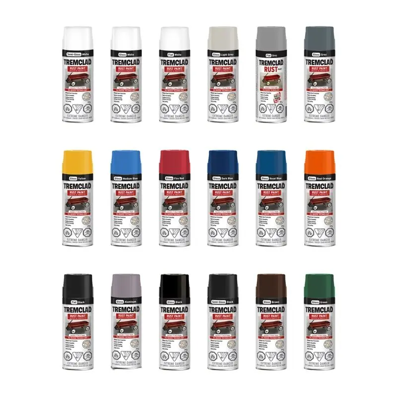 TREMCLAD Oil Based Rust Spray PaintFire Red