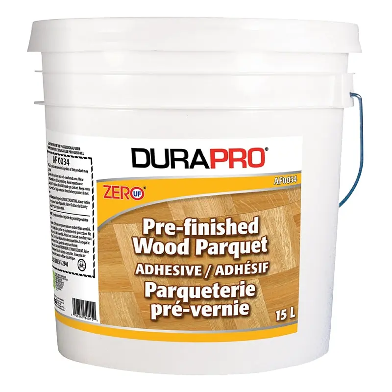 Dura Pro AF0034-015 Parquet Adhesive, Liquid, Hydrocarbon, White, 15 L, Pail