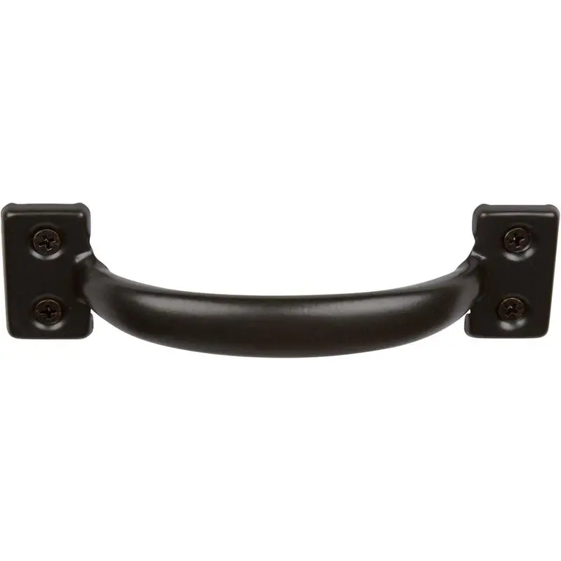 6-1/2 in. Black Barn Door Hardware Square Pull Handle
