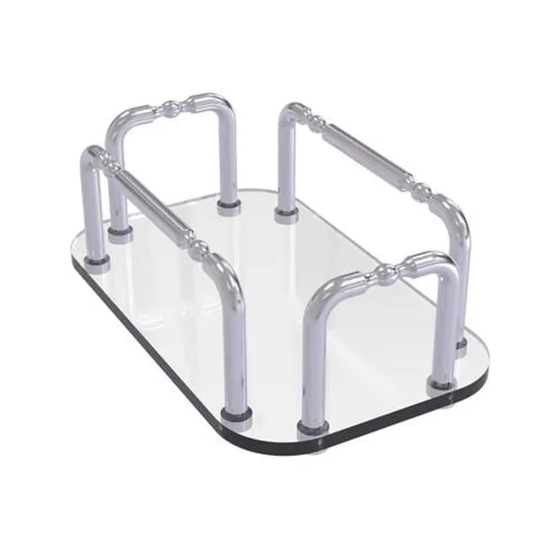 Allied Brass Satin Chrome Freestanding Towel Rack