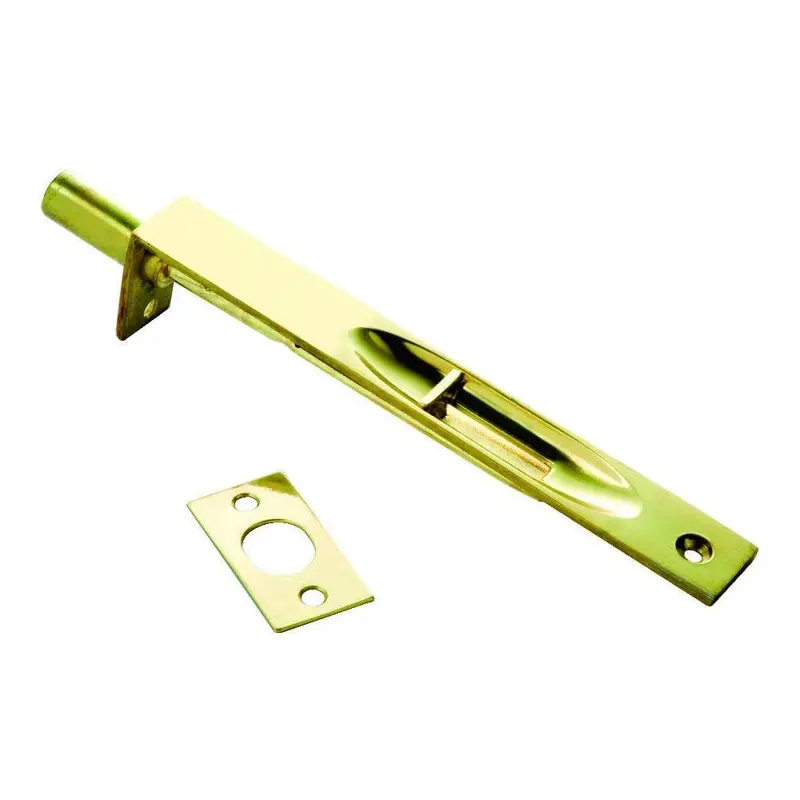 6 in. Polished Solid Brass Flush Door BoltPolished Brass / 0.2875