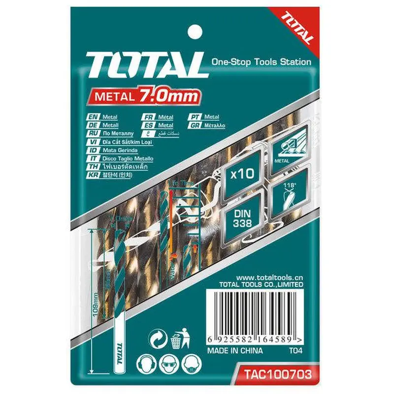 TOTAL HSS DRILL BIT DIN 338 4mm (TAC100403)