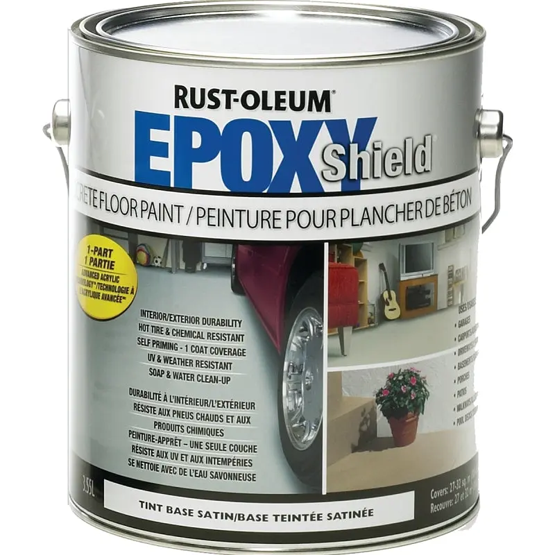 RUST-OLEUM EPOXYSHIELD N239135 Floor Paint, Satin, Armour Gray, 3.78 L Can