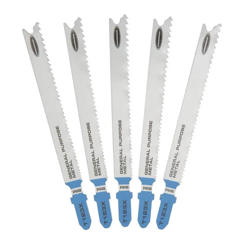 4 in. 10 TPI T-shank General Purpose Metal High Speed Steel Jigsaw Blades, 5 Pk.