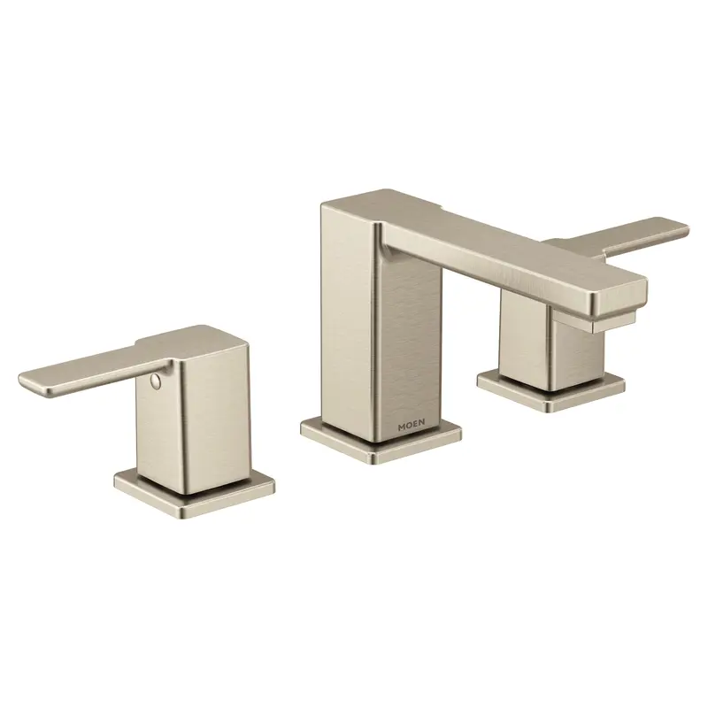 90 Degree Chrome Two-Handle Low Arc Bathroom FaucetChrome