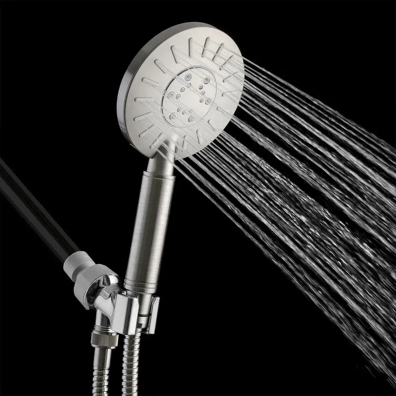 3-Spray 4.75 in. Single Wall Mount Handheld Adjustable Shower Head in Brushed Nickel