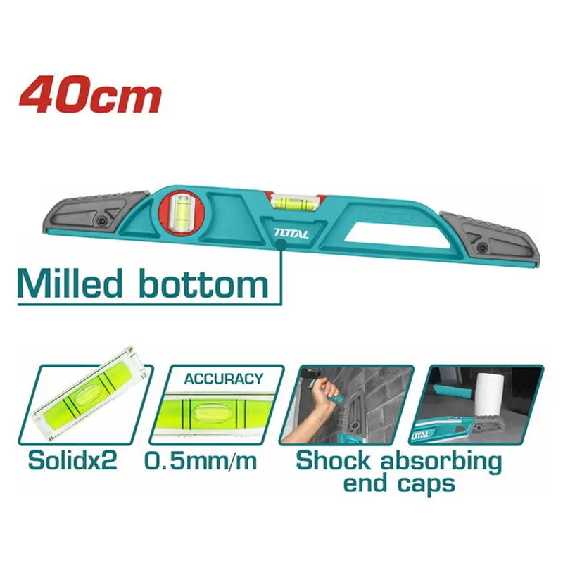 TOTAL Heavy-Duty Mason's Level 40cm (TMT221406)