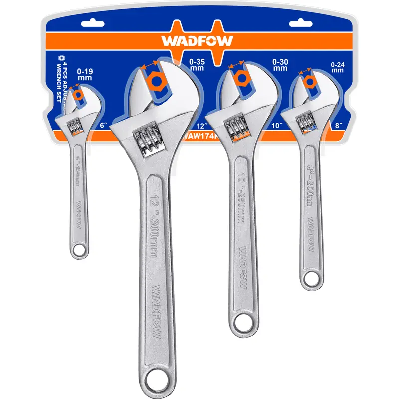 WAW174K 4 Pcs Adjustable Wrench Set