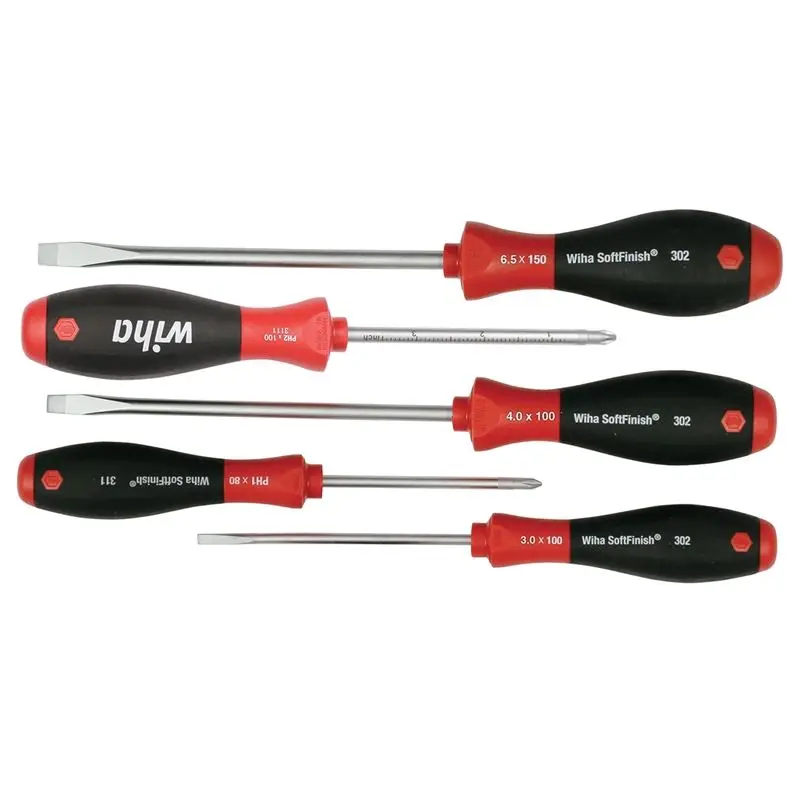 Wiha SoftFinish Slotted/Phillips Screwdriver 5 Piece Set