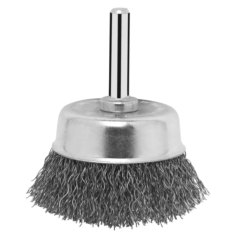 Wire Cup Brush Crimped Wire Shank (Brass-coated) 6x50mm