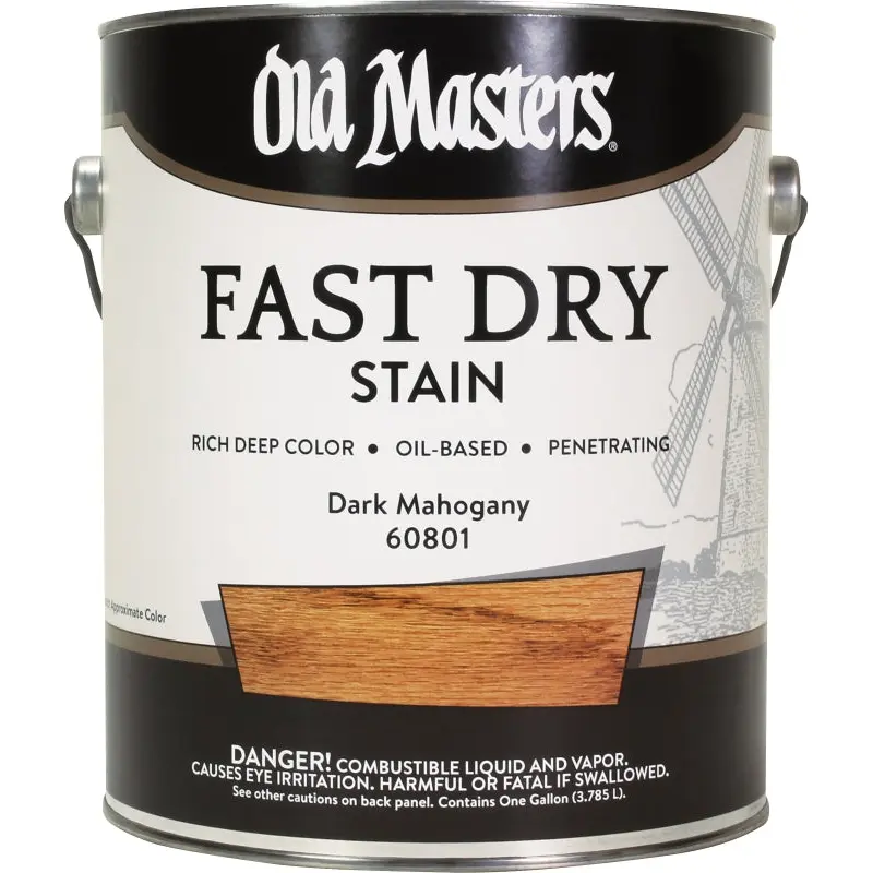 Old Masters 60801 Fast Dry Stain, Dark Mahogany, Liquid, 1 gal