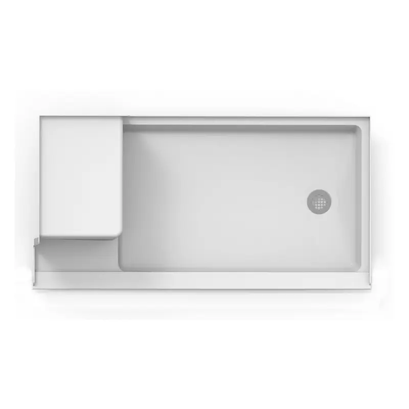 60 in. x 30 in. Seated Right Drain 5.38 in. Shower Base in White