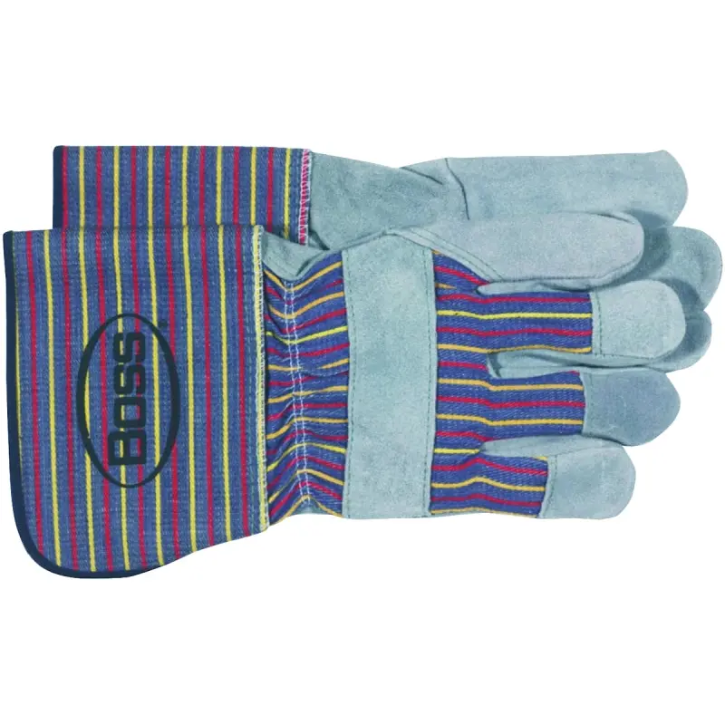 Boss 4046 Gloves, Unisex, L, Wing Thumb, Gauntlet Cuff, Gray