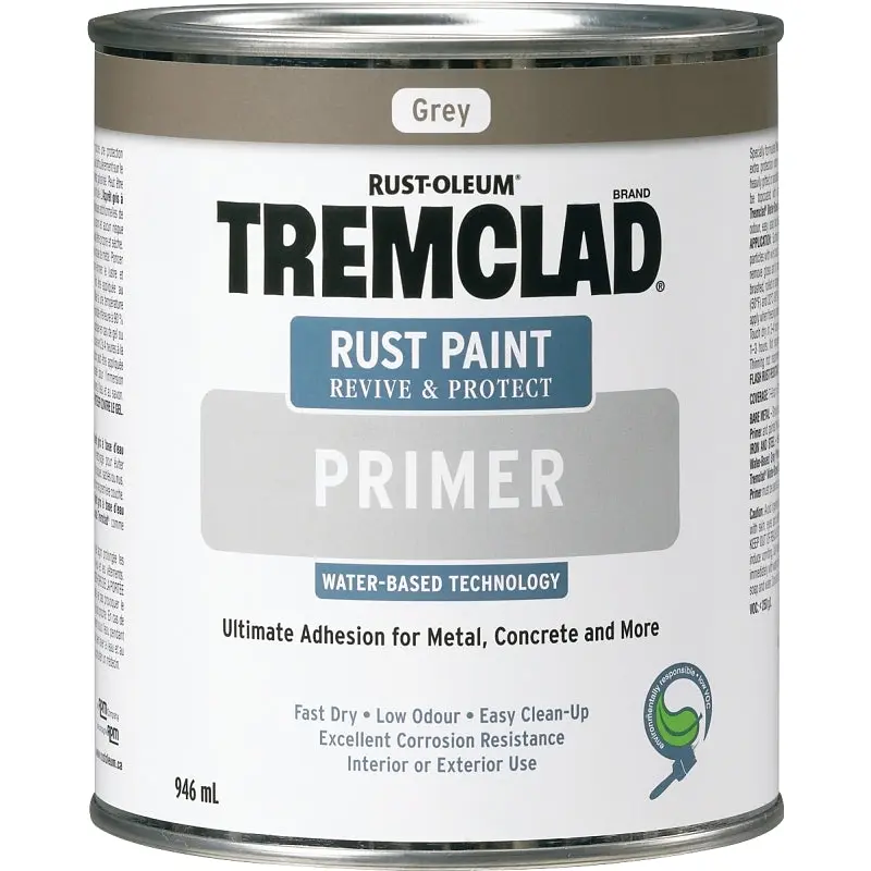 Rust-Oleum 264103WB504 Rust Primer, Flat, Gray, 946 mL