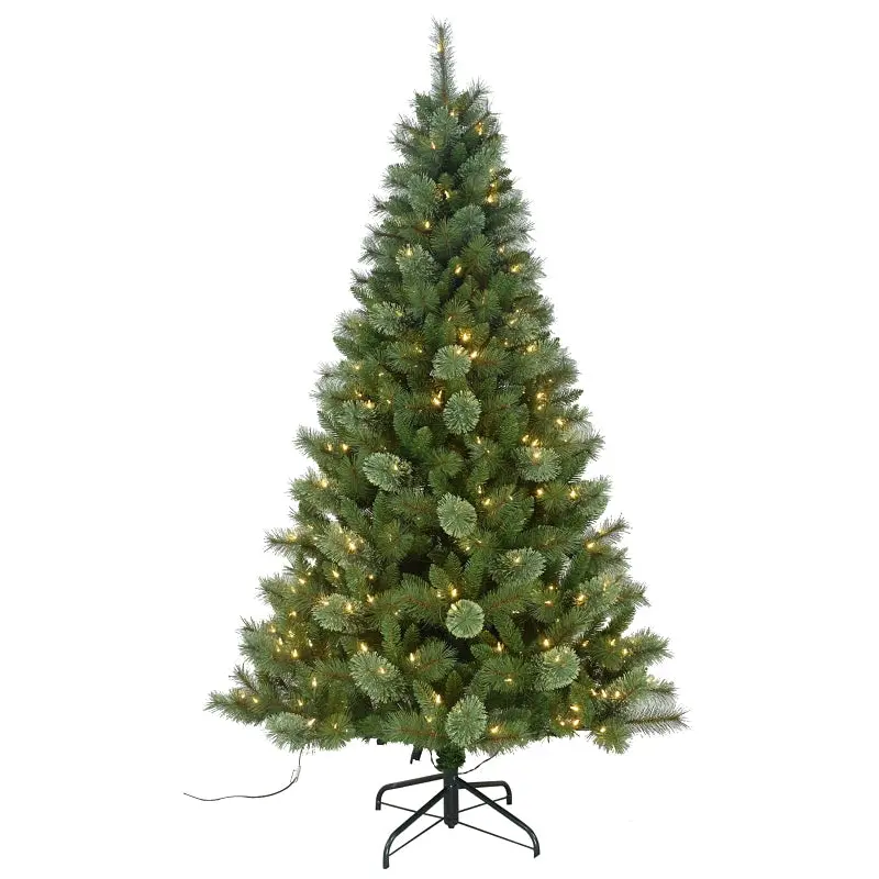 Santas Forest 29770 Prelit Lodgepole Pine Tree, 7 ft H