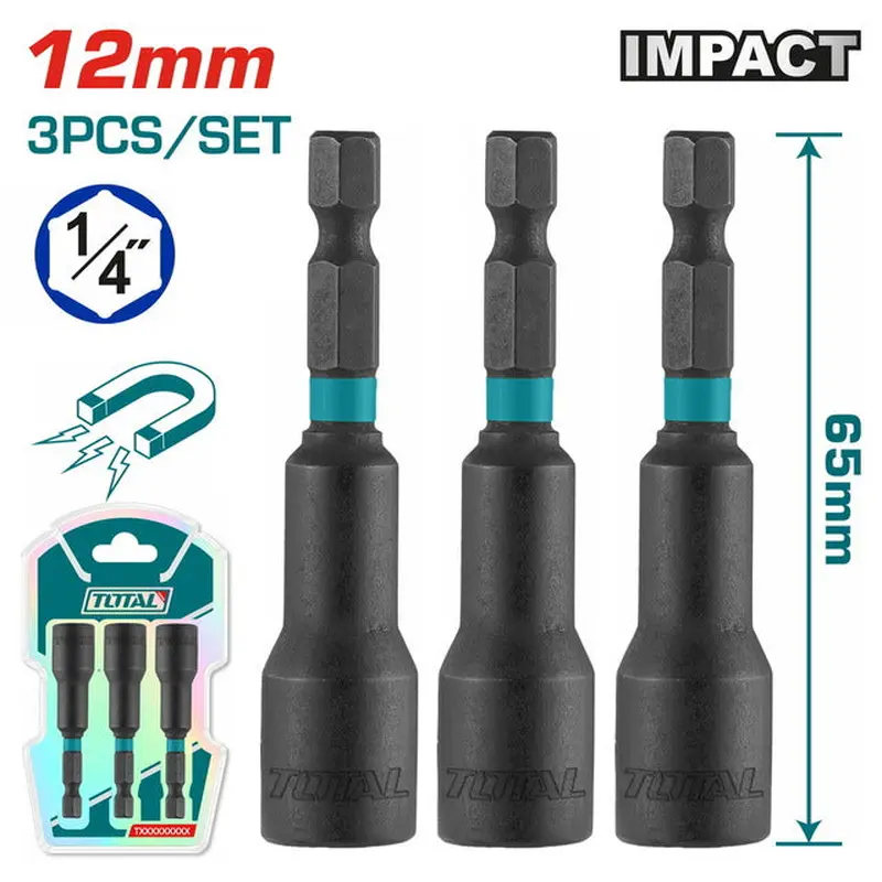 TOTAL 3 Pcs Magnetic Nut Set 12mm (TAC271231)