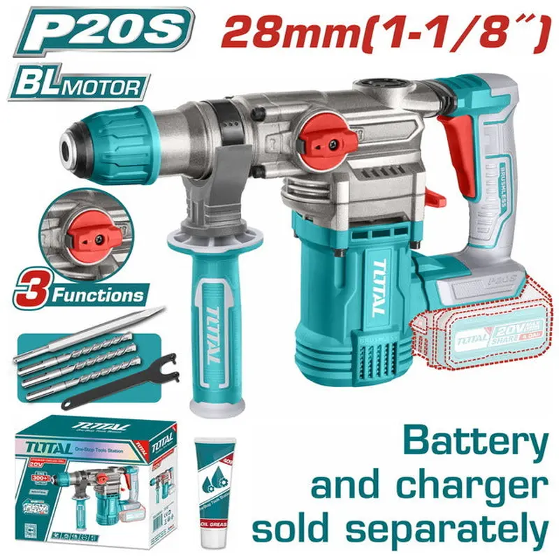 TOTAL Lithium-Ion rotary hammer 20V (TRHLI20288)