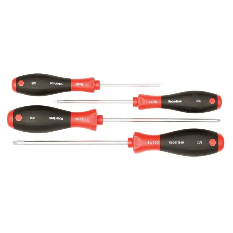 Wiha SoftFinish Square Screwdriver 4 Piece Set