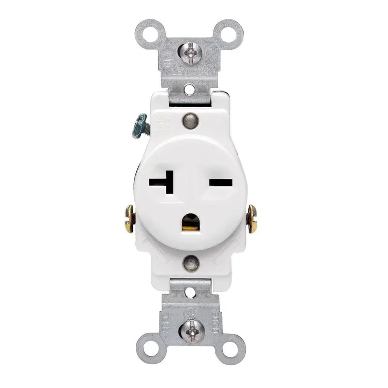 20 Amp Commercial Grade Double-Pole Single Outlet, WhiteBrown / 0.14 / 1