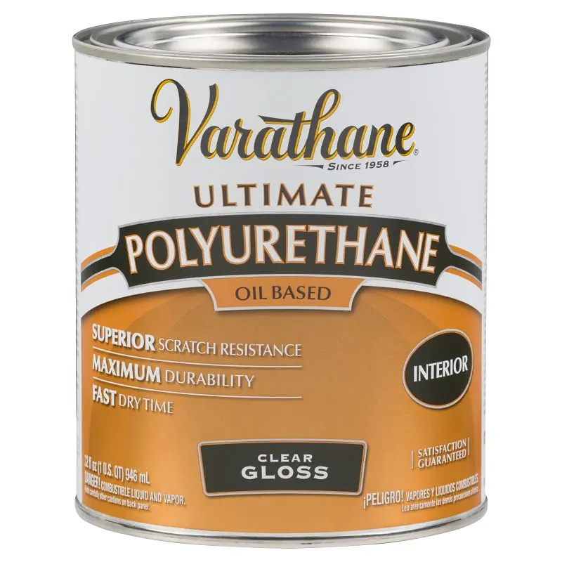 Varathane 242174H Polyurethane, Semi-Gloss, Liquid, Clear, 1 qt, Can