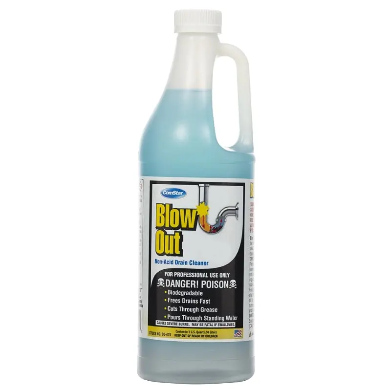 ComStar Blow Out 30-475 Drain Cleaner, Liquid, Dark Green, Odorless, 1 qt Bottle