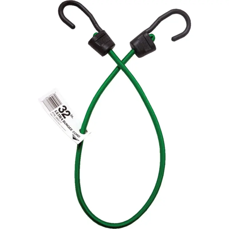 Keeper Ultra Series 06077 Bungee Cord, 32 in L, Rubber, Gray, Hook End