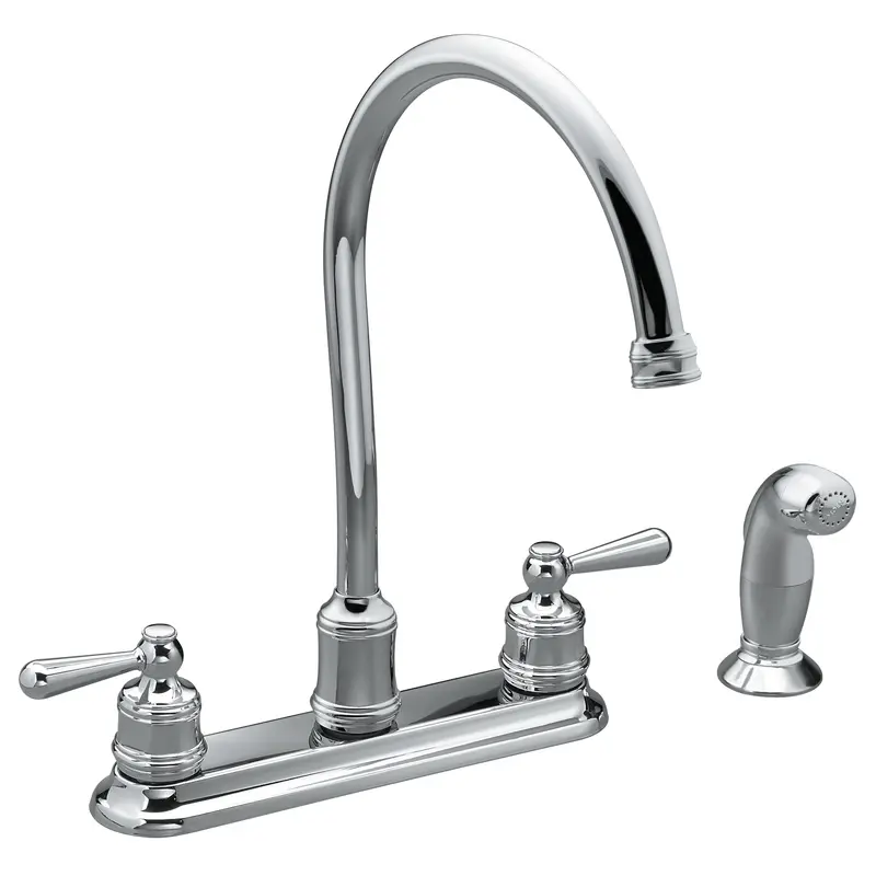 Traditional Chrome two-handle high arc kitchen faucetChrome