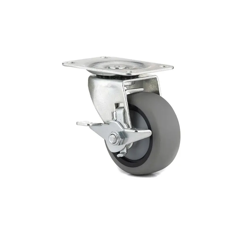 3 in. Gray Swivel with Brake plate Caster, 176.4 lb. Load Rating1.3595 / each