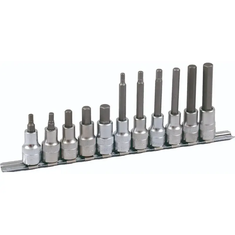 PROJAHN 1/2" socket bit set on clip rail, 11 pcs, hexagonal, 60   100mm