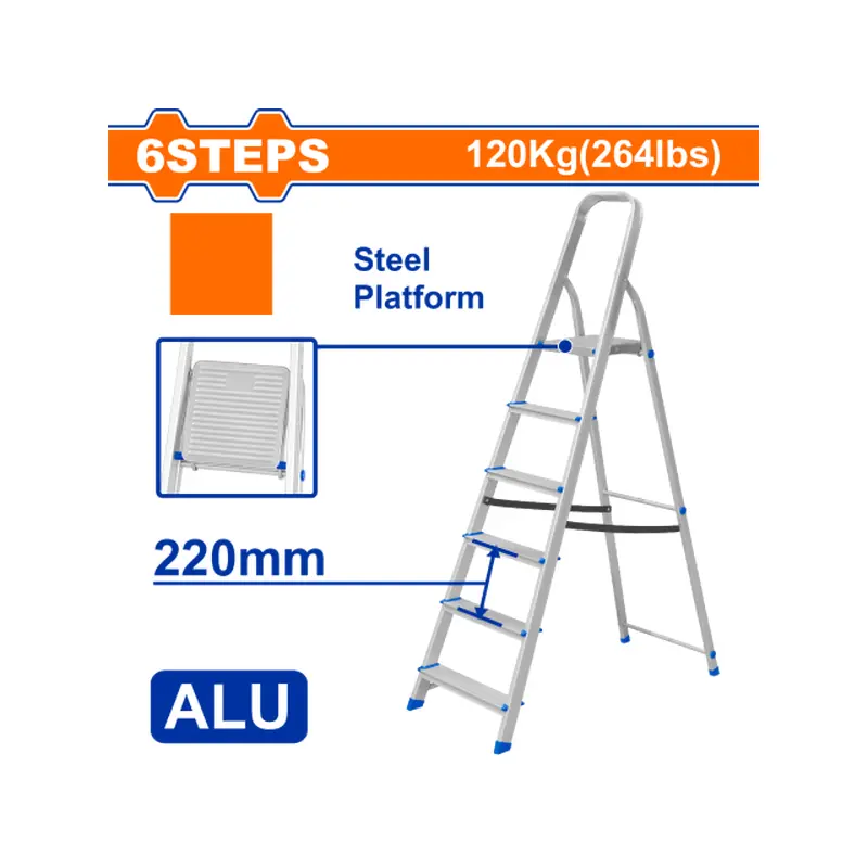 Aluminum 6 Step Ladder 120kg Capacity
