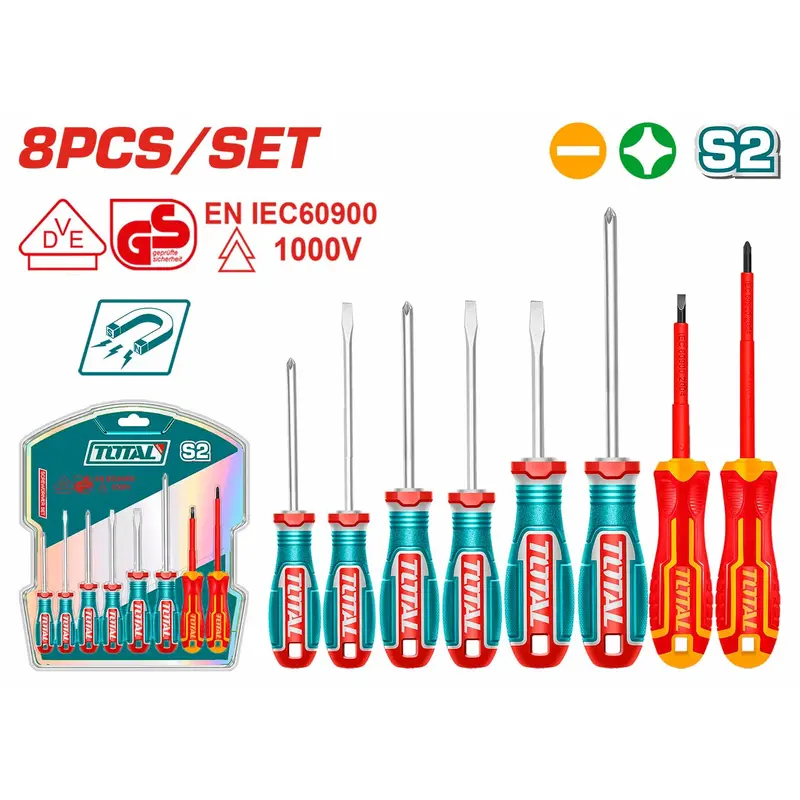 TOTAL TKSDS0836 8 Pcs Screwdriver Set