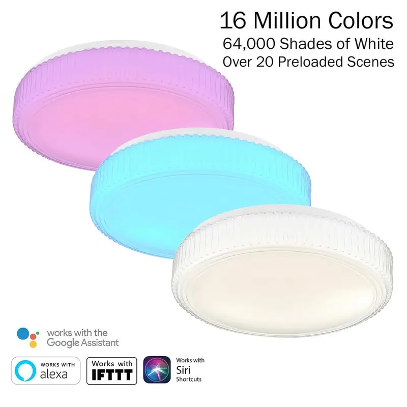 14 in. Voice Controlled Colors White Smart LED Flush Mount2.51 / each