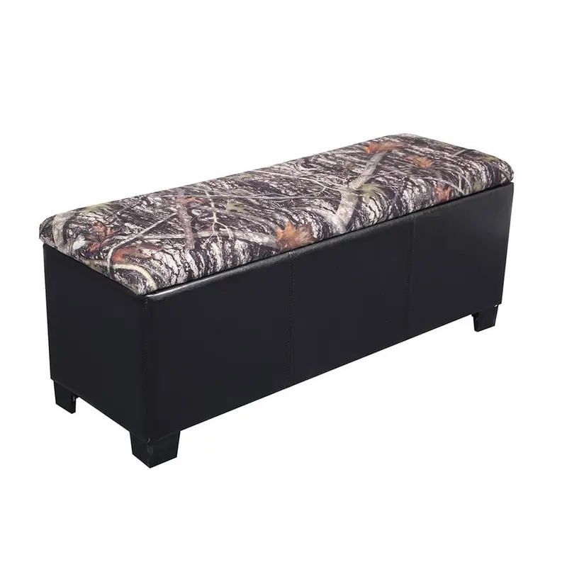 4-Gun Storage Camouflaged Entryway Bench in Brown