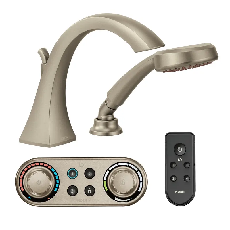 Voss Chrome high arc roman tub faucet includes hand showerChrome