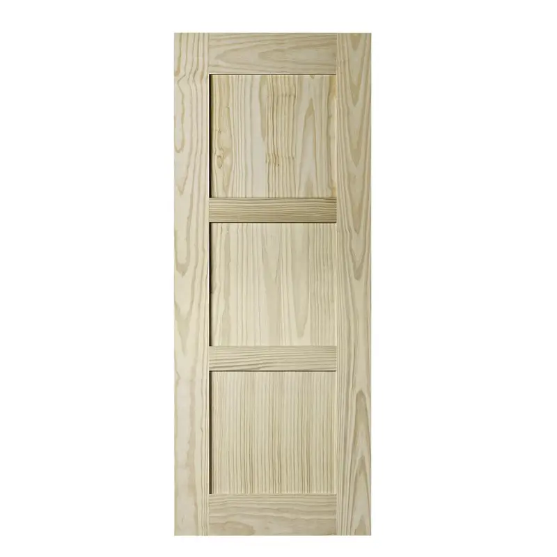 33 in. x 84 in. Shaker Unfinished 3-Panel Clear Pine Interior Barn Door Slab41 / each