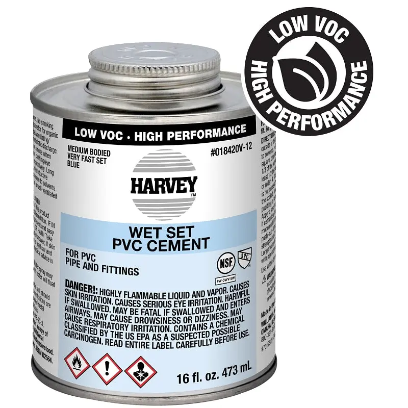 Harvey 18420V-12 Medium-Bodied Fast Set Cement, 16 oz Can, Liquid, Blue
